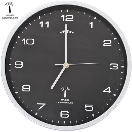 Horloge murale radioguidée avec mouvement à quartz 31 cm Noir