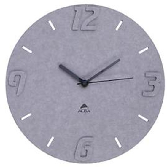 Horloge murale silencieuse Horpet en PET 100% recylé avec chiffre en relief - Diamètre 30 cm - Gris