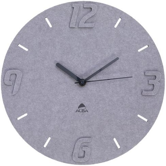 Horloge murale silencieuse Horpet en PET 100% recylé avec chiffre en relief - Diamètre 30 cm - Gris