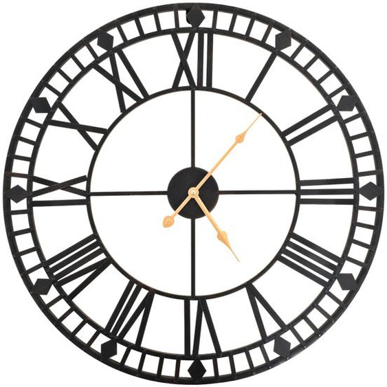 Horloge murale vintage avec mouvement à quartz Métal 60 cm XXL