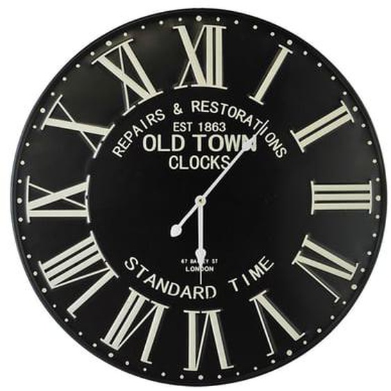 Horloge ronde métal noir 58cm