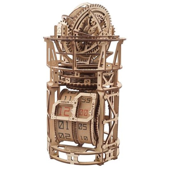 Horloge Skywatcher Tourbillon – Maquette Mécanique En Bois À Construire, Puzzle 3d Fonctionnel Brown