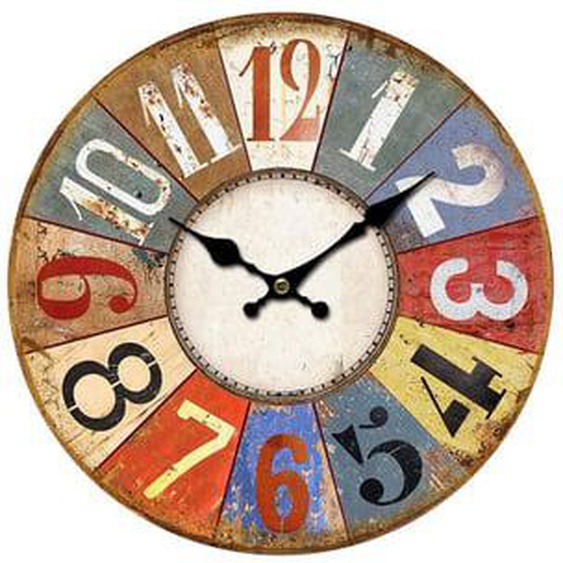 Horloge vintage multicolore 34cm