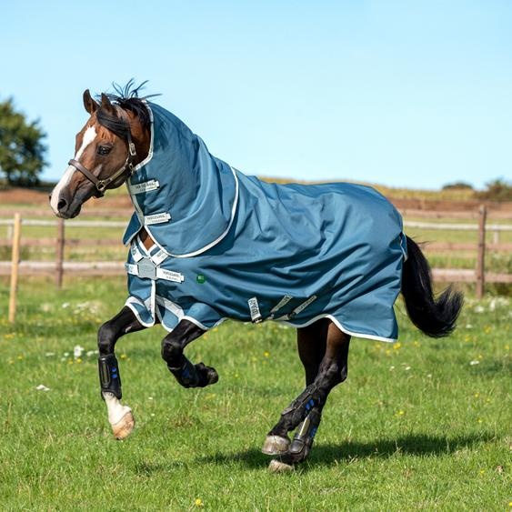 Horseware AmEco Bravo 12 Plus Turnout 0g - Téal/Gris