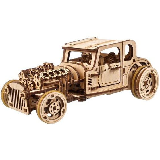 Hot Rod Souris Furieuse En Bois À Construire – Maquette Mécanique 3d À Double Moteur Brown