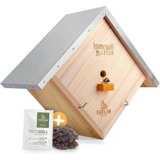 Hôtel à abeilles en bois avec attractif pour insectes et support de nidification, en bois résistant aux intempéries