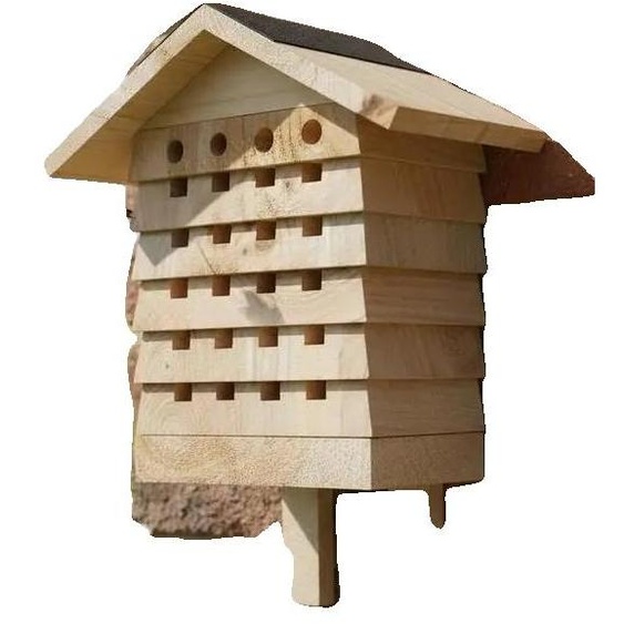 Hôtel à abeilles, en bois massif de pin, design résistant aux intempéries, couleur JAUNE