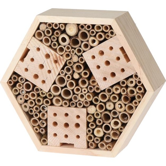 hôtel à insectes 22,5x20x7,4cm HEXAGONE en bois