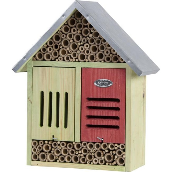 Hôtel à insectes divers XL - Beige/Rouge - H 37,8 cm