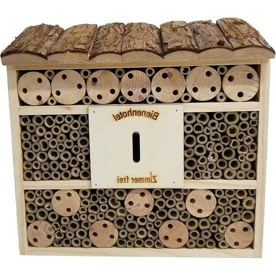 Hôtel à insectes en bois et bambou naturel, 295 cm