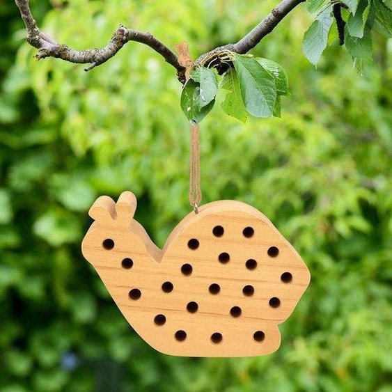 Hôtel à insectes en bois - Pour les abeilles, les papillons et les coléoptères - 20 x 13 x 8,5 cm