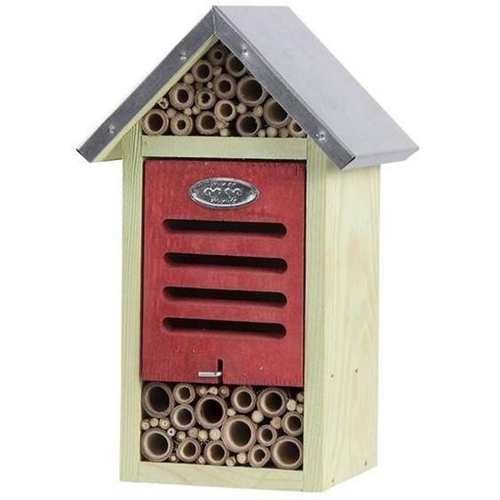 Hôtel à insectes Esschert Design M Nature & Rouge avec brosse de nettoyage