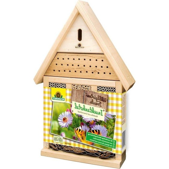 Hôtel à insectes pour abeilles sauvages, 1 pièce, en bois, naturel