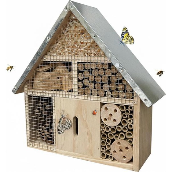 Hôtel à insectes relaxdays avec toit métallique