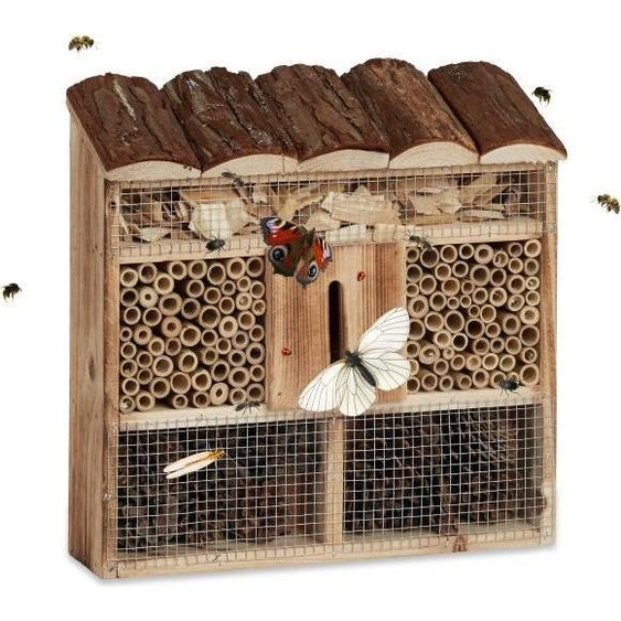 Hôtel à insectes suspendu, maison à insectes pour abeilles sauvages ou papillons, nid daide pour insectes