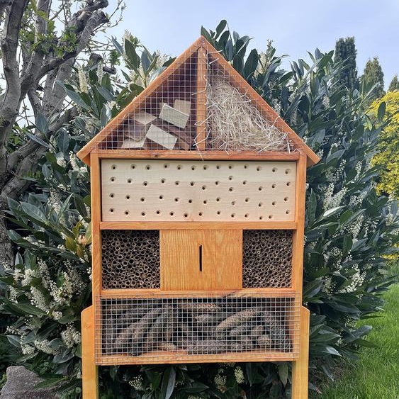 Hôtel à insectes XL en bois, fabriqué à la main – un abri pour les abeilles et les insectes