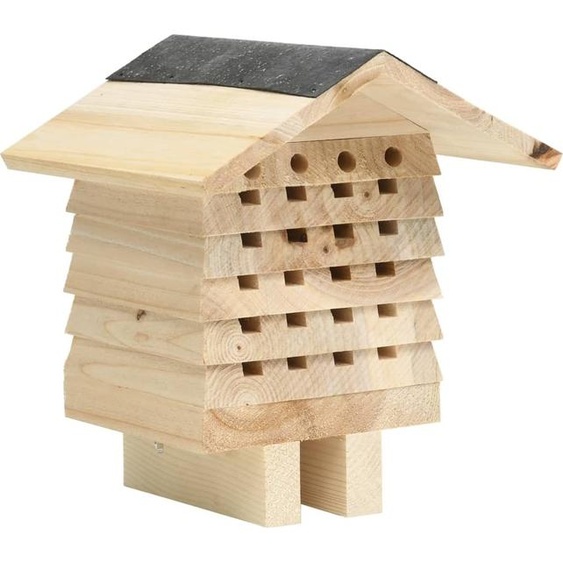 Hôtel pour abeilles en sapin massif 22x20x20 cm