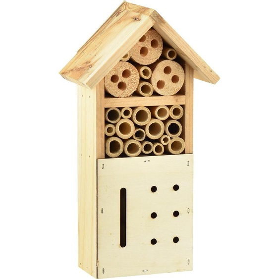 Hôtel pour insectes durable en bois de sapin naturel 13,5x8x26cm certifié FSC