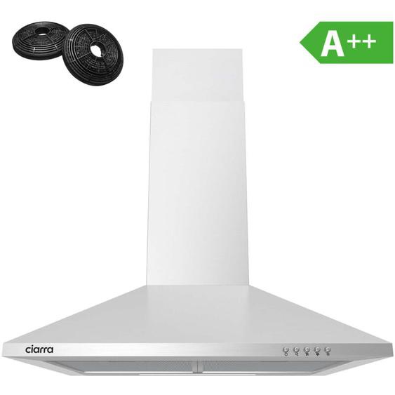 Ciarra - Hotte Aspirante a++ 60cm 2pcs Filtre a Charbon 370m3/h Recyclage Ou Evacuation 3 Vitesses 201SS60 Inox