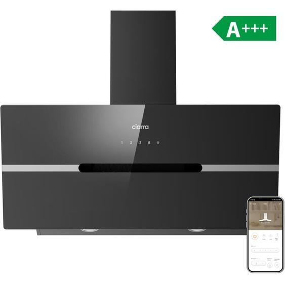 Hotte Aspirante Inclinée 90cm Wi-fi Connectée 650m3/h Booster Filtres inclus Hotte de cuisine Tactile Noir CD9736FB