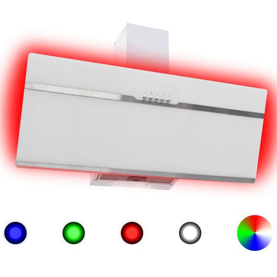 Hotte avec LED RVB 90 cm Acier inoxydable et verre trempé