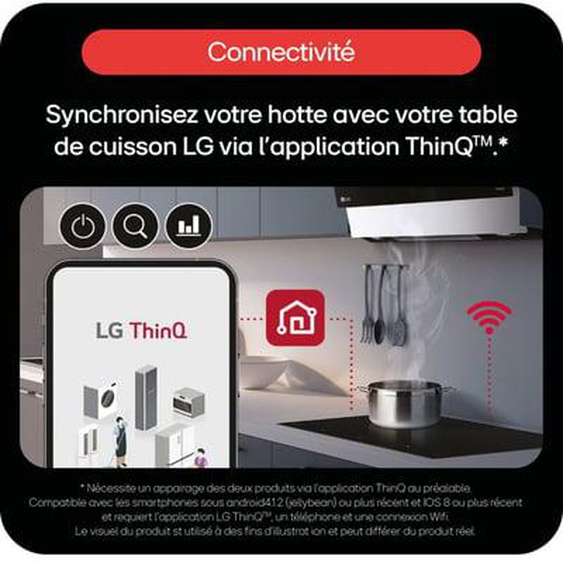 Hotte décorative murale inclinée HCEZ2428B ThinQ
