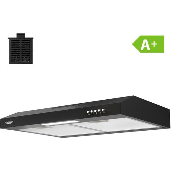 CIARRA Hotte Casquette 60cm A+ 3 Vitesses 220m3/h Hotte Encastrable Noir CD6903DB
