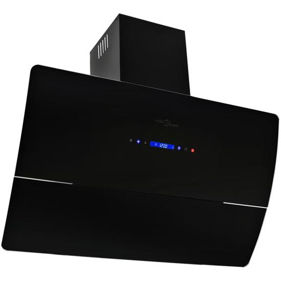 Hotte murale acier inoxydable 756 m³/h 90 cm Noir
