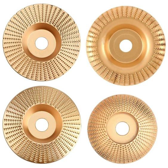 Houhence - 4Pcs Disque Bois Meuleuse en Bois en Carbure de Tungstène pour Façonner, Meuler et Couper - Compatible avec Meuleuses dangle 115 mm ou