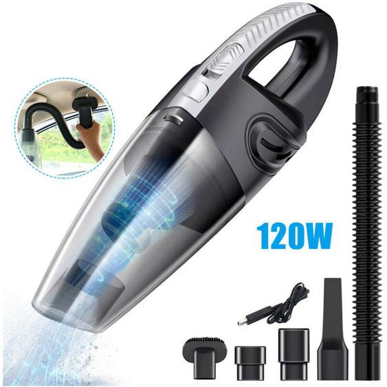Aspirateur à Main, 120W Portable Mini Aspirateur Voiture sans Fil, Multifonctionnel Aspirateur Voiture Puissant avec Filtre Lavable pour Canapé