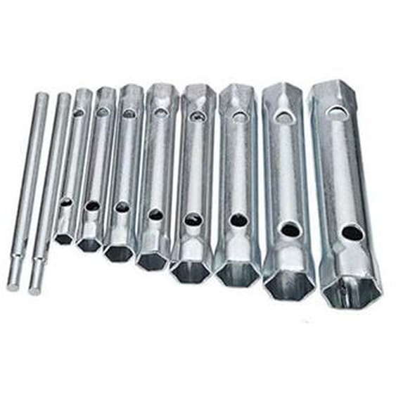 Lot de 10 Clés Tubulaires 6 à 22 mm, Clés à Tubes, Clés à Bougie pour Visser la Bougie, Démontage/Montage de Robinetterie et Mitigeurs, Dévisser des