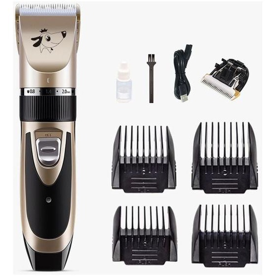 Tondeuse Chien Professionnel Poil Long Epais Animal Silencieux Rechargeable Electrique Tondeuse pour Chien et Chat Dog Clipper Kit