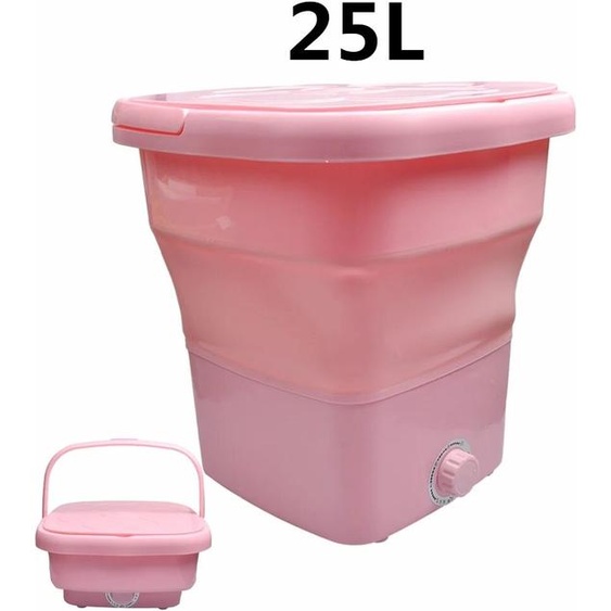 Houselin Mini-lave-linge portable pliable de 25 L grande capacité avec fonction séchage pour vêtements de bébé, chaussettes et linge de voyage 220V