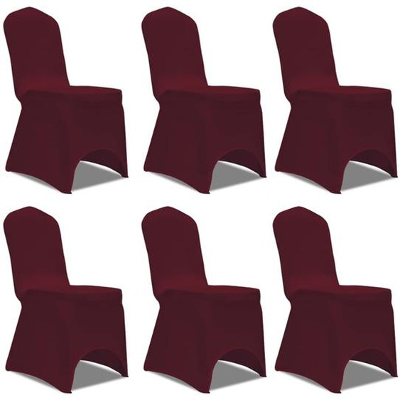 Housse bordeaux extensible pour chaise 6 pièces