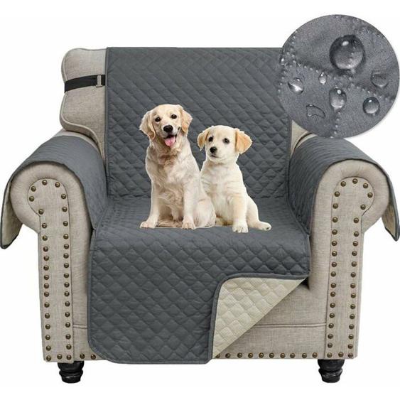 Housse Canap 1 Place Impermeable Housse de Canap avec Accoudoirs Protege Canape Chat Chiens Griffures Antidrapante PZCC