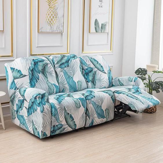 Housse Canapé Relax 3 Places, Housse de Fauteuil Extensible 8 Pièces avec Poche, Protecteur pour Fauteuil Inclinable,Style O