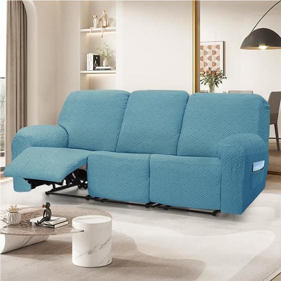 Housse Canapé Relax 3 Places,Housses de canapé Housse de chaise longue shiwares sofa Cover Bleu brume