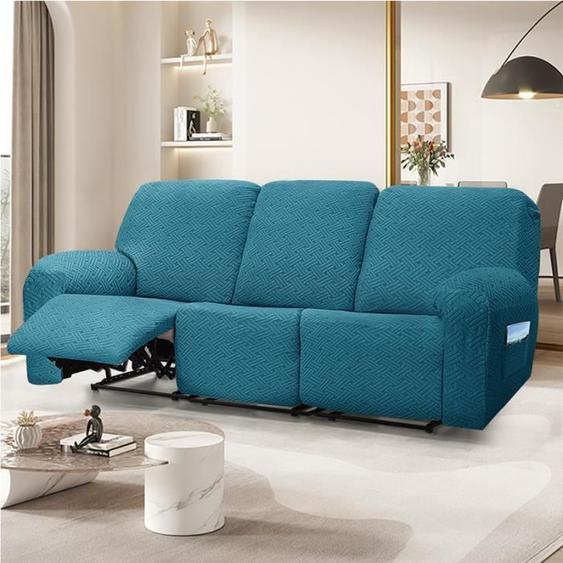 Housse Canapé Relax 3 Places,Housses de canapé Housse de chaise longue shiwares sofa Cover Bleu paon