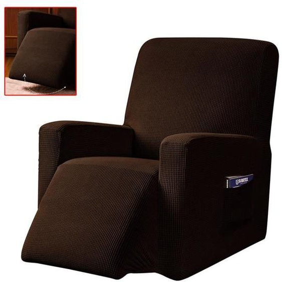 Housse de Canapé, 1 Pièce Housse de Fauteuil Relax Extensible Fauteuil Relax Protecteur-Chocolat