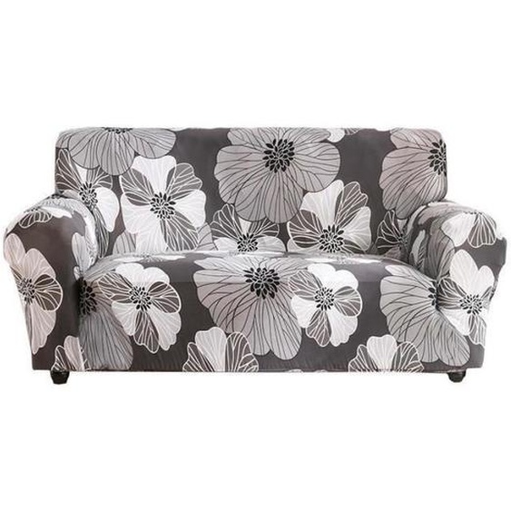 Housse de Canapé 3 Places Gris - INSFITY - Extensible - Synthétique - Contemporain / Design