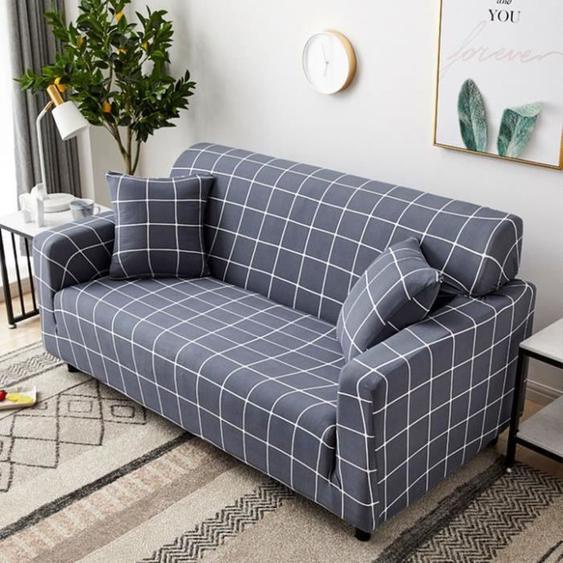 Housse de Canape 4 Places Impression 235-300cm+Taie doreiller gratuite-A25