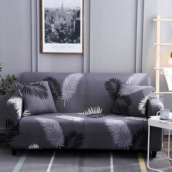 Housse de Canapé 4 Places Imprimé Extensible Avec Accoudoirs Pour Longueur de 235-300 cm - 2