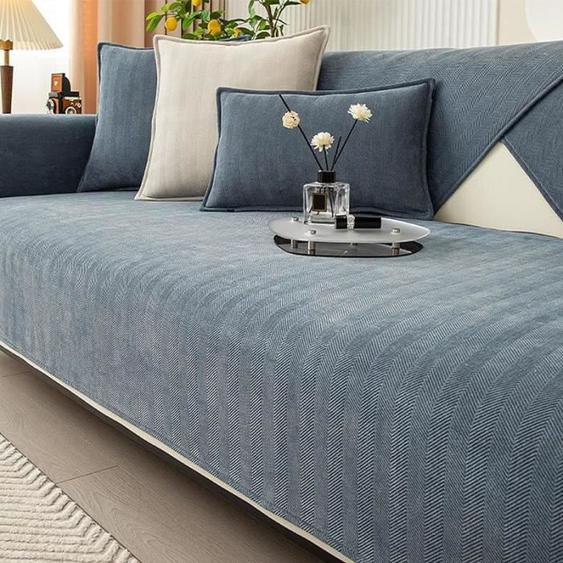 Housse de canapé - AUTREMENT - Chevron Chenille - 90x120 CM - Lavable - Résistant aux taches
