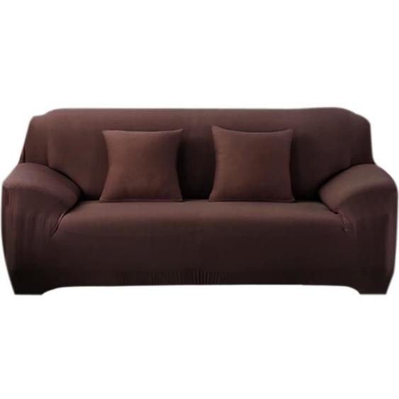 Housse de Canapé clic-clac 3 Places - METISBOX - Extensible - Marron café - Écologiste et Anti-dérapage