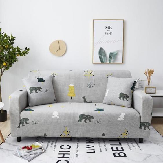 Housse De Canape De 3 Places Imprime Pour Longueur De 190-230 cm-DWWG