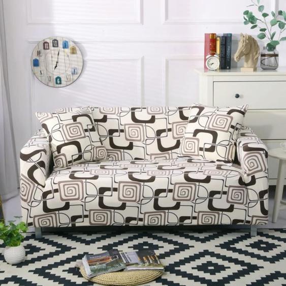 Housse de Canapé Extensible 3 Place, Couverture Canapé avec Accoudoirs Moderne Couvre Canapé Elastique Universelle Revêtement, 34