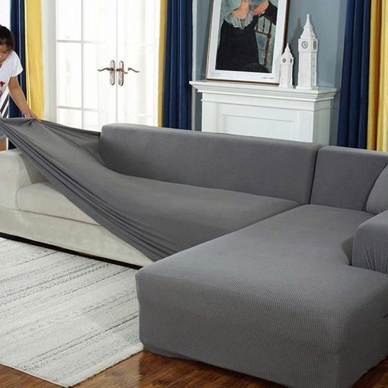 Housse de canapé, housse de canapé dangle extensible, housse de canapé extensible pour 1/2/3/4 places(1 places:90-140 cm, gris)