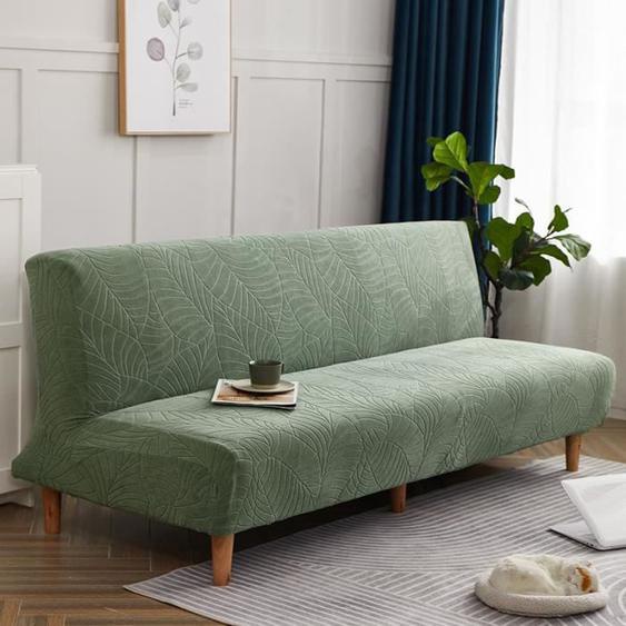 Housse de canapé, housse intégrale imperméable pour canapé-lit, motif de jacquard pour canapé sans accoudoirs, Vert 2