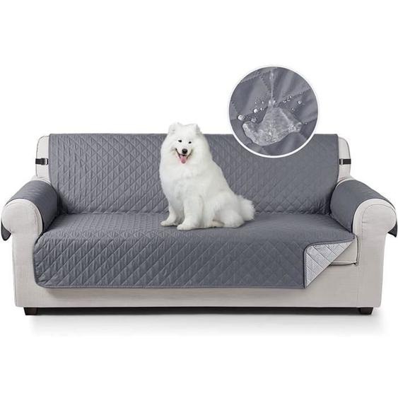 Housse de canapé Housses de Protection de canapé imperméables pour Fauteuil (Gris, 3 Places)