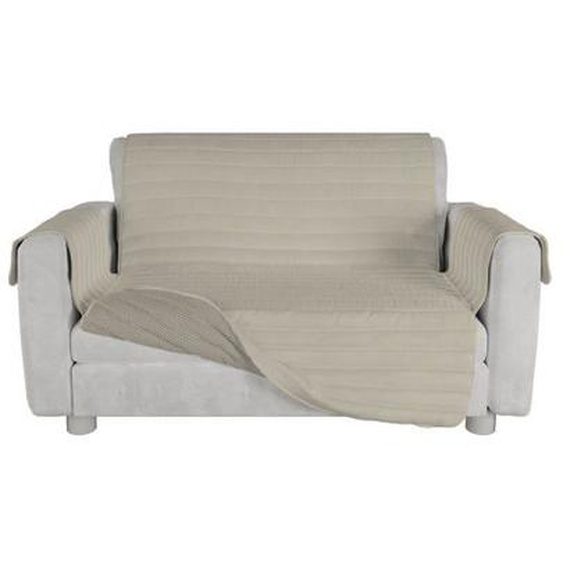 Housse de canape Italian bed linen - CD-COZY-PANNA-2P - Housse de canape Antiderapant Cozy, Creme, 2 Places, 100% Microfibre